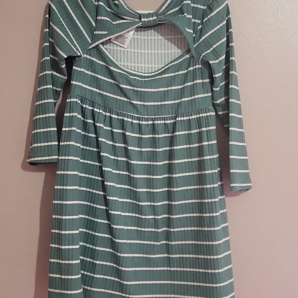 Member's Mark Striped Green Kids Dress - Picture 2 of 3